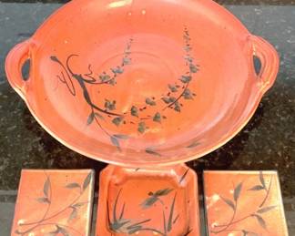 125 - 4 Pieces of Art Pottery - Signed - 14" x 16"