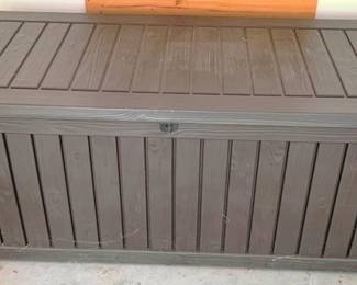 67 - Plastic Deck Box with Contents - 25" x 62" x 28"