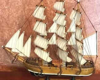 386 - Wood Model Ship - 12" x 12"