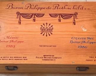 36 - Wood Wine Box - 4" x 13" x 8"