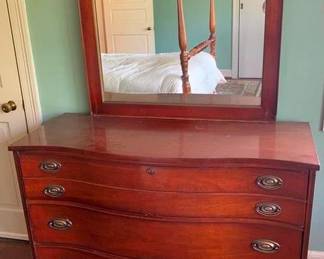 187 - Bassett Dresser with Mirror - 66" x 46" x 19"