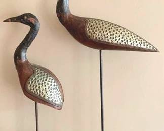 435 - 2 Bird Statues - 21" Tall