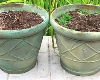 305 - 2 Plastic Planters - 11" x 13"