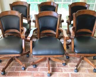 414 - 6 Rolling Chairs - 36" x 24" x 18"