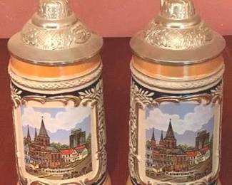 353 - 2 German Steins - 7" Tall