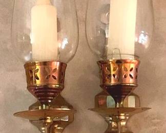 399 - 2 Wall Sconce Candle Holders - 14" Tall