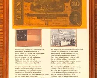 361 - Confederate $10 Bill - Framed - 12" x 8"