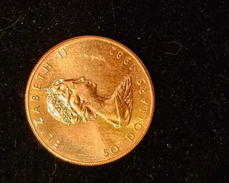 Canadian Maple Leaf 1 oz Gold coin.