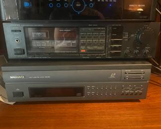 Onkyo Quartz Synthesized Tuner Amplifier and Magnavox Multi Laser Disc Player CDV 305