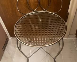 MCM Metal Hollywood Regency Vanity Stool