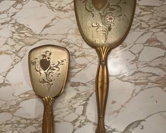 Vintage Brush and Mirror Set