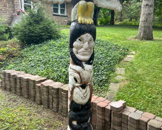 Large concrete totem pole