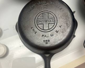 Vintage Griswold number six cast-iron skillet