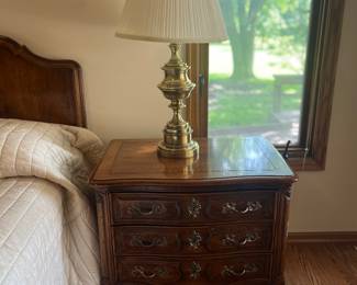 Henredon 1970s French provincial nightstand. Two available.