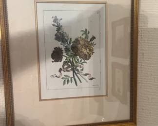 Botanical print in gold frame