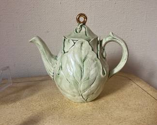 Hand, painted cabbage, or lettuce, leaf water pitcher