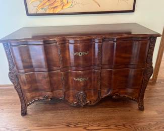 John Widdicomb French provincial, Louis XV carved cherry wood dresser