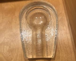 VTG KEYHOLE BLENKO MID-CENTURY LARGE CIGAR ASHTRAY GLASS CLEAR Original EXCELLEN