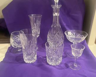 NCHNIE Nachtmann Cut Criss-Cross & Fan Design glass ware!