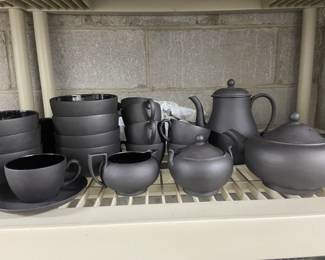 Black Wedgewood Basalt Pottery , rare, discontinued 1960's