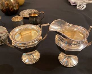 Sterling Creamer and Sugar Bowl