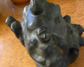 More Photos of Soapstone Inuit Mother and babies by Tuna Iquliq
