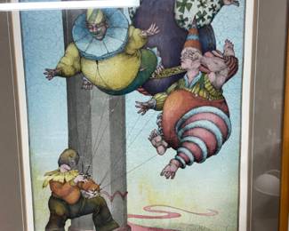 "Puppeteer" by Charles Klabunde, 1979 numbered 41/150, Etching with Aquatint