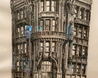 "Alwyn Court" By Richard Haas " Artist Proof" Etching, impressive work with beveled edges, framed