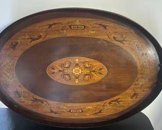 Mahogany English Butlers Tray with Inlay detailing