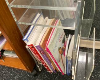 Lucite Side table and magazine holder