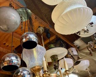 Chandeliers - please note some of the items in this picture may have been sold last weekend.