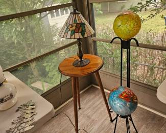 Tiffany style lamp gazing balls