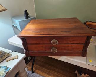 Victorian Cherry 2 drawer spool chest