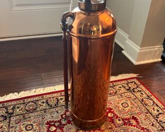 Antique copper fire extinguisher