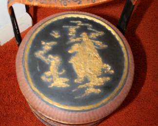 Handmade wicker goddess foo lion wedding basket