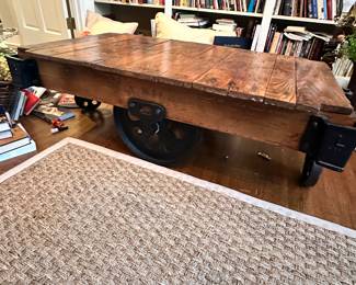 Vintage railroad car, coffee table