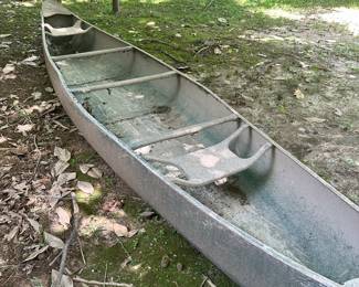 Vintage aluminum canoe