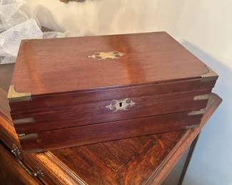 Vintage Liverpool marked wooden writing desk