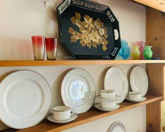 Pine plate rack wall mounted.