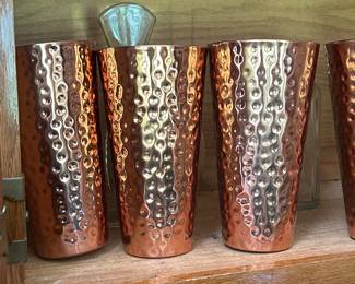 Hammered gold tone glasses