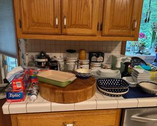 Canister Set, Large Round Cutting Board, Le Creuset