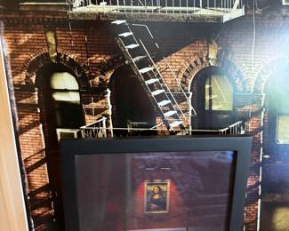 Easel with print and framed art