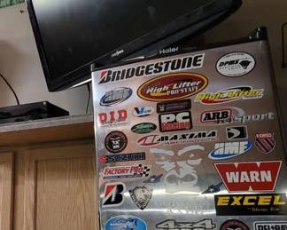 garage TV and small garage fridge PLUS garage stereo system