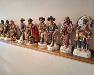 Porcelain Gary Schildt Pioneer Series and Centennial Series Whiskey Decanters