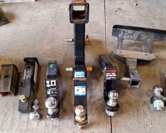 Various towing equipment Hitch receivers, balls, extensions adapters