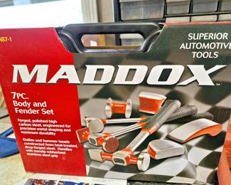 Powermate Vx air sander, OMT Hose Clamp Pliers Set, and Maddox 7pc body and fender set NEW IN BOX