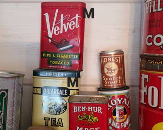 Many vintage tins