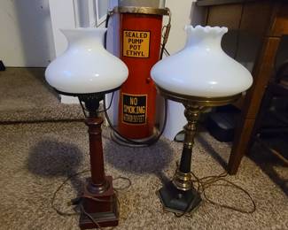 Hurricane lamps
(French sconces from France & Italian tole chandelier)