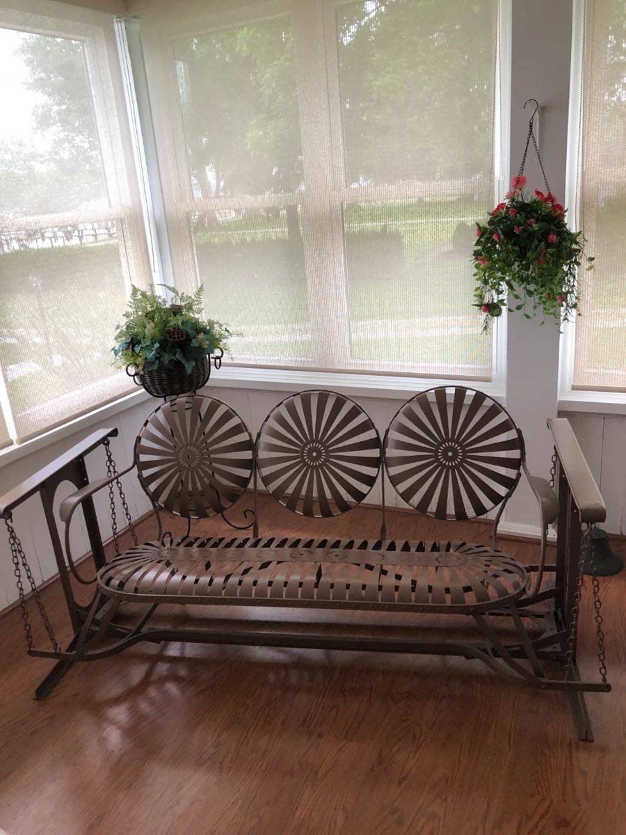 Francois Carre Metal Glider circa 1930's "Sunburst of Iron" The set has never been out of doors