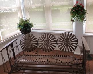 Francois Carre Metal Glider circa 1930's "Sunburst of Iron" The set has never been out of doors